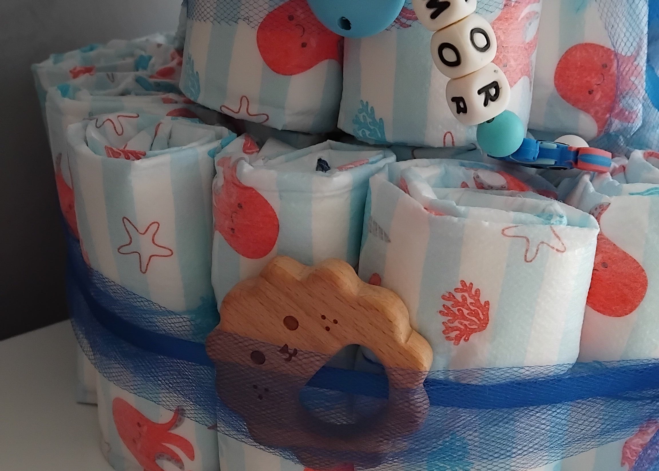Le gâteau couches Ourson bleu