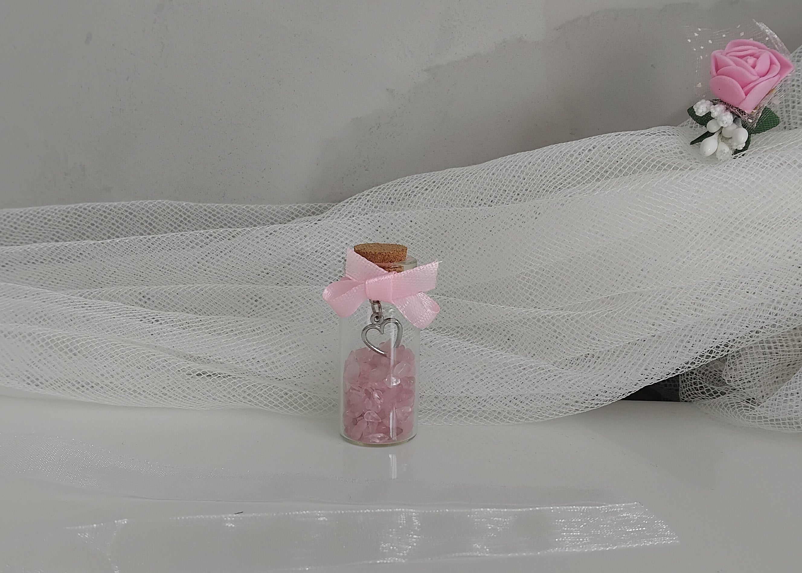 Fiole aux Quartz rose